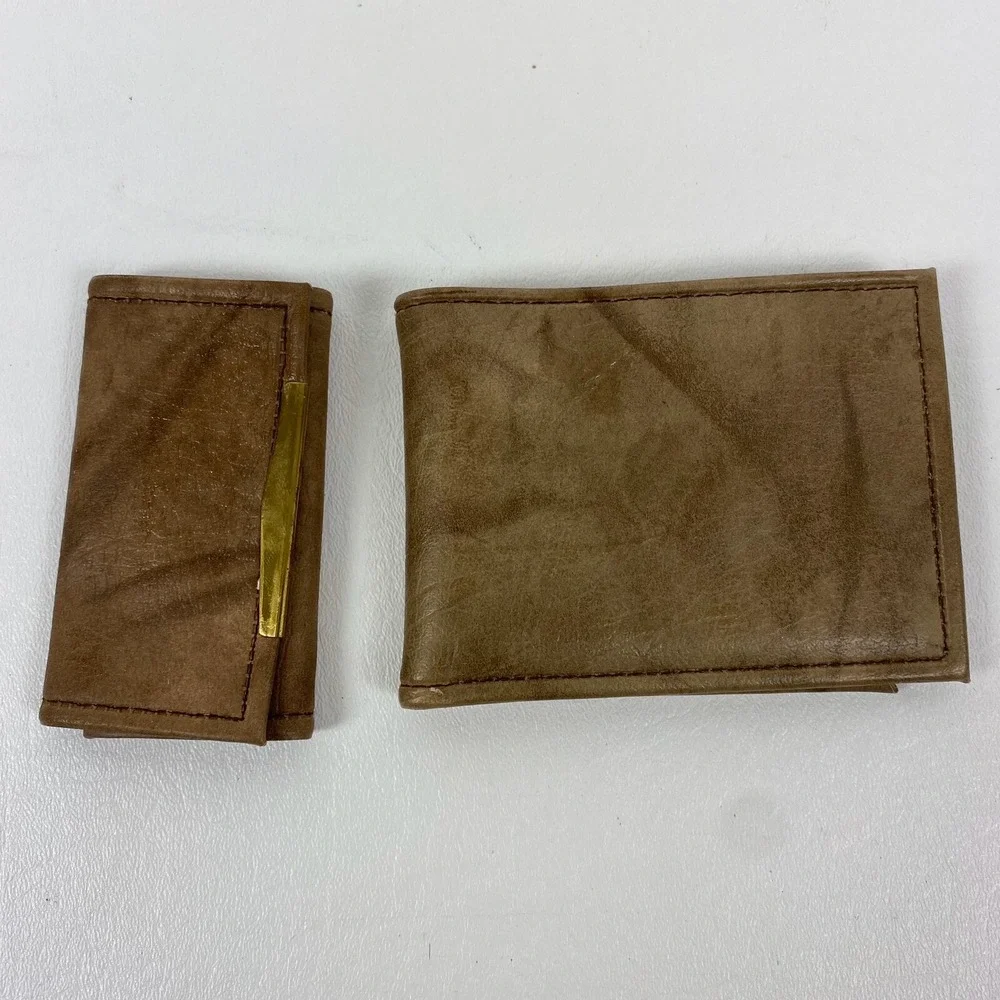 Union Carbide Wallet and‎ Key Pouch Gift Set Pleather Vintage 1977